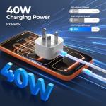 40W Fast USB C Charger for iPhone 17/16/15