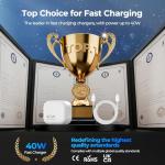 40W Fast USB C Charger for iPhone 17/16/15