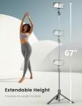 67" Selfie Stick Tripod with Remote & Lights