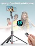 67" Selfie Stick Tripod with Remote & Lights