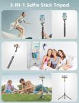67" Selfie Stick Tripod with Remote & Lights