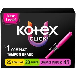 U by Kotex Click Compact Tampons, 45 Count