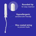 Organic Cotton Tampons with Plant-Based Applicator - 18 Count