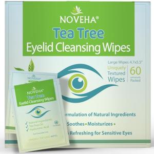 Tea Tree Oil Eyelid & Lash Wipes - 60 Count