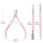 Pink Cuticle Trimmer Set with Dual End Pusher
