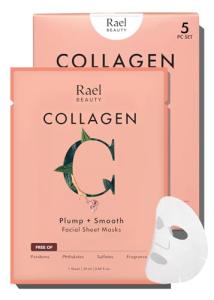 Rael Collagen Bamboo Face Masks - 5 Sheets