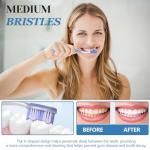 Dr. Bright Medium Toothbrushes 6-Pack with Tongue Scraper