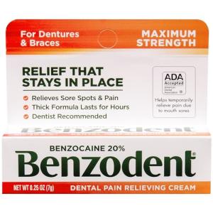 Benzodent Maximum Strength Pain Relief Cream, 0.25 oz