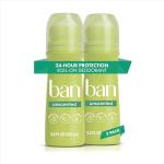 Ban Roll-on Antiperspirant Deodorant, Unscented, 2-Pack