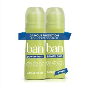 Ban Invisible Roll-on Deodorant, 24-Hour Protection