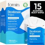 FOMIN Travel Deodorant Wipes - 15 Pack