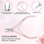 Pink Cuticle Trimmer Set with Dual End Pusher
