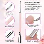 Pink Cuticle Trimmer Set with Dual End Pusher