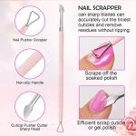 Pink Cuticle Trimmer Set with Dual End Pusher