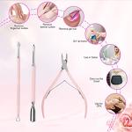 Pink Cuticle Trimmer Set with Dual End Pusher