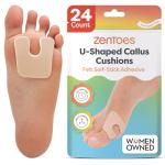 ZenToes U-Shaped Felt Callus Pads – 24 Pack