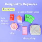 Pixie Menstrual Cup & Disc Duo with Care Kit
