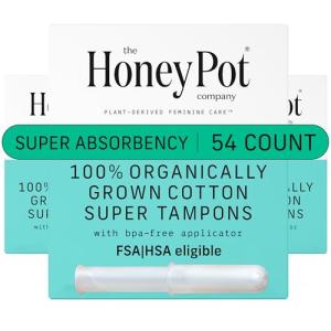 Honey Pot Organic Cotton Tampons - Super Absorbency