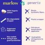 Organic Cotton Easy Glide Tampons - Regular 18 Count