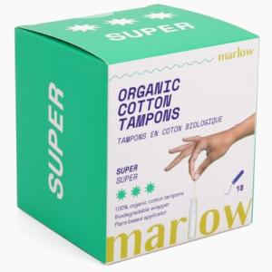 Organic Cotton Tampons with Plant-Based Applicator - 18 Count