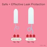 Organic Cotton Core Tampons - Regular & Super