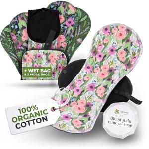 Organic Cotton Reusable Period Pads for Heavy Flow