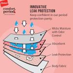 Hanes Girls' Hipster Period Underwear, 6-Pack