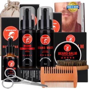 Beard Grooming Kit with Oil, Balm, and Tools