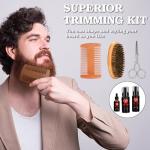 Beard Grooming Kit with Oil, Balm, and Tools