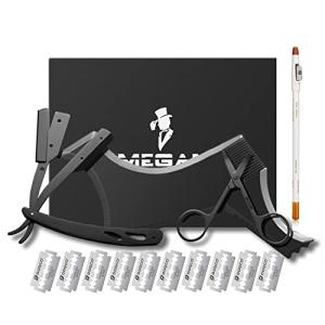 5-Piece Beard Shaping Tool Set with Razor & Scissors