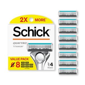 Schick Quattro Titanium Razor Blades, 8 Count