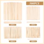 500 Pcs Assorted Wooden Waxing Sticks Set