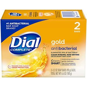 Dial Gold Antibacterial Deodorant Bar Soap, 2-Pack