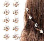 Flower Design Mini Pearl Claw Clips Set