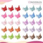 JASVERLIN Sparkly Mini Butterfly Claw Clip Set