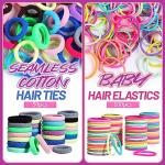 Colorful Elastic Hair Bands with Clips Set
