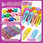 Colorful Elastic Hair Bands with Clips Set