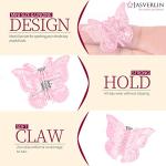 JASVERLIN Sparkly Mini Butterfly Claw Clip Set