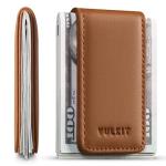 VULKIT Leather Money Clip with Minimalist Style