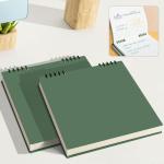 Stylish Green Minimalist Spiral Notebooks - 2 Pack
