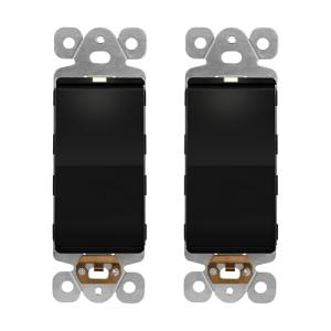Elegant Black Minimalist Light Switch - 2 Pack