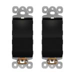 Elegant Black Minimalist Light Switch - 2 Pack