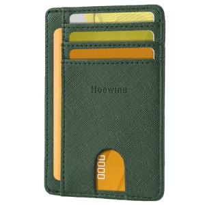 Hoewina RFID Blocking Slim Wallet - Cross Dark Green