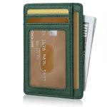 Hoewina RFID Blocking Slim Wallet - Cross Dark Green
