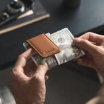 VULKIT Leather Money Clip with Minimalist Style