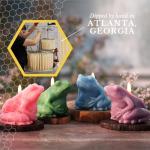 Lilac Frog Hand-Sculpted Beeswax Candle