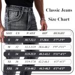 Embroidered Classic Fit Black Denim Work Pants