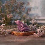 Lilac Frog Hand-Sculpted Beeswax Candle