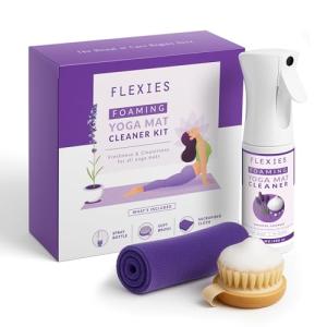Lavender Yoga Mat Cleaner Kit with Brush and Cloth