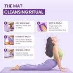 Lavender Yoga Mat Cleaner Kit with Brush and Cloth